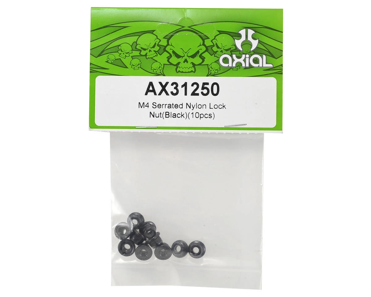 Axial 4mm Serrated Nylon Lock Nut (Black) (10) 2 Axial 4mm Serrated Nylon Lock Nut (Black) (10) - Image 2