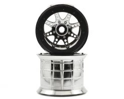 Axial 1/8 Oversize 8-Spoke 3.8 Beadlock Wheels, 17mm Hex, Chrome (2)